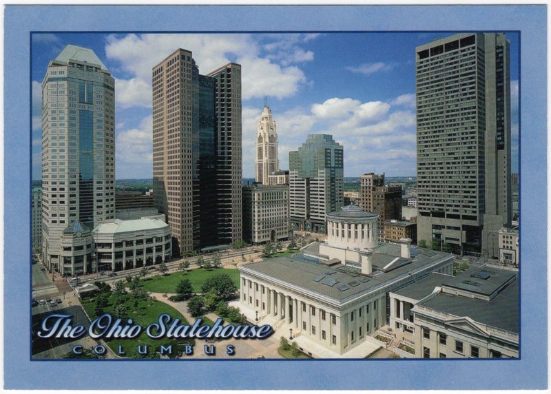 Postcard: The Ohio Statehouse and Capitol Square, Columbus, Ohio, Riffe, Rhodes