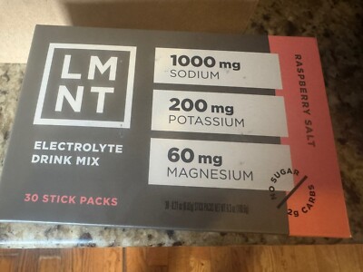 LMNT Zero Sugar Electrolytes - Raspberry Salt | Drink Mix | 30 Count