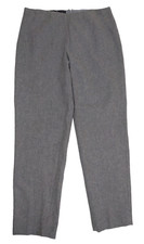 RALPH LAUREN 6 Pants Black Label Gray Wool Flannel Flat Front Straight Leg Ankle