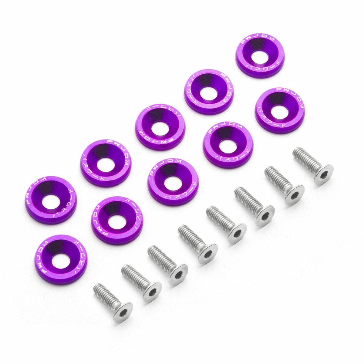 10pcs Purple Fender Bumper Bolt Engine Bay Screw For Subaru BRZ
