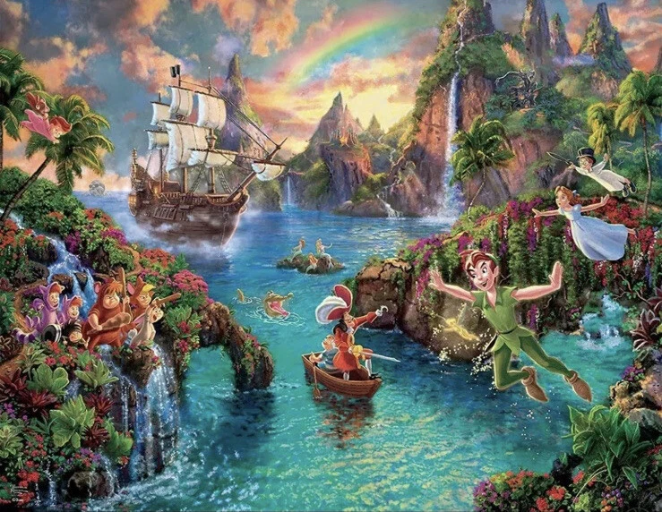 Ceaco Thomas Kinkade Peter Pan Tangled Cinderella Disney 4-in-1 Puzzles 500 pcs - Image 3 of 4