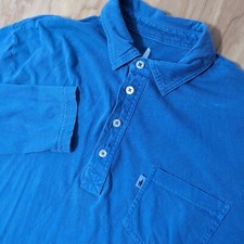 MEN  S JOHNNIE-O POLO SHIRT - SIZE Med Long Sleeve Cotton Lightweight Thin Blue