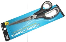 NEW BLACK SOFT GRIP HANDLES SCISSORS JOT 8-1/2 LONG STAINLESS STEEL 