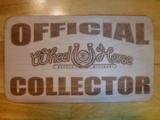 Official Wheel Horse Collector Wood Sign - hub caps c 81 105 125 165 141 161 160