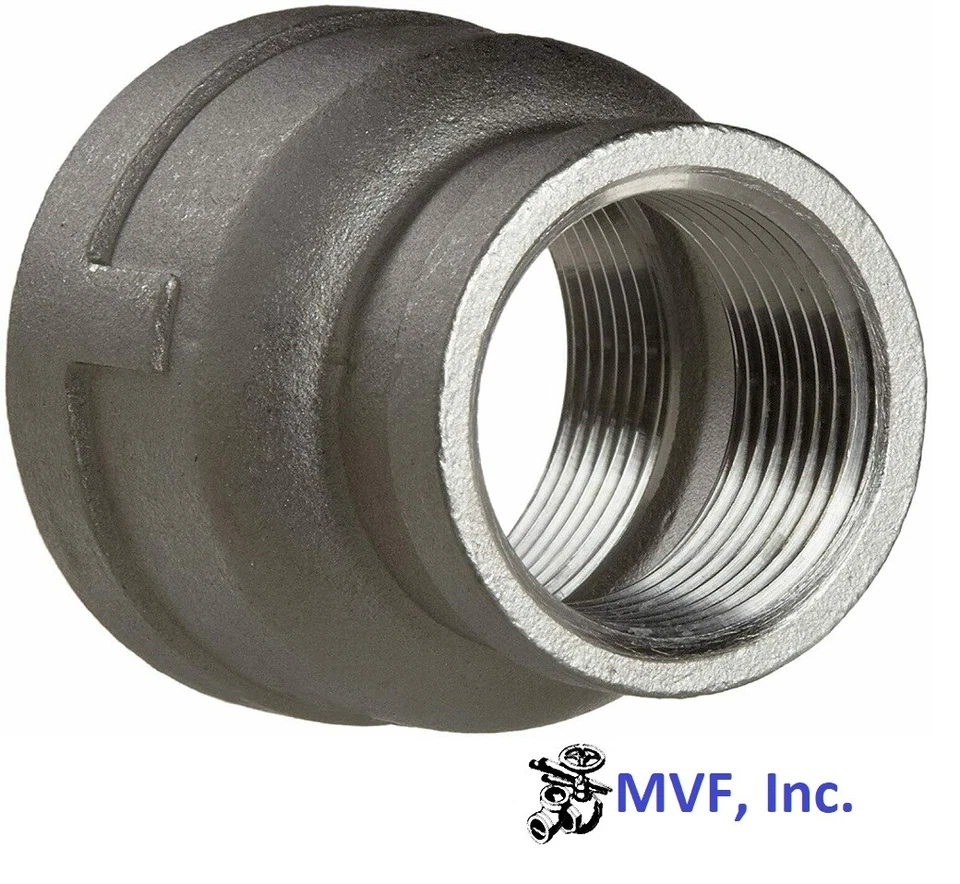1/2" X 1/4" 150 Female NPT Bell Reducer Coupling 304 Stainless SS19040241304 - Image 2 of 4