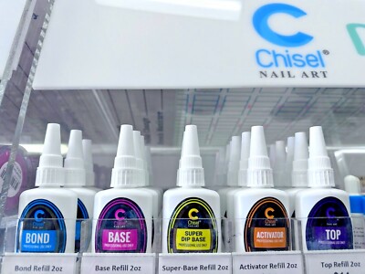 CHISEL Nail Liquid Dipping - Bonder, Base, Activator, Top Refill 2oz 59ml-Y pick