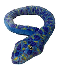 55" Snake Plush Blue Purple Yellow Orange 3" thick Wishpets 94172 Stuffed Animal