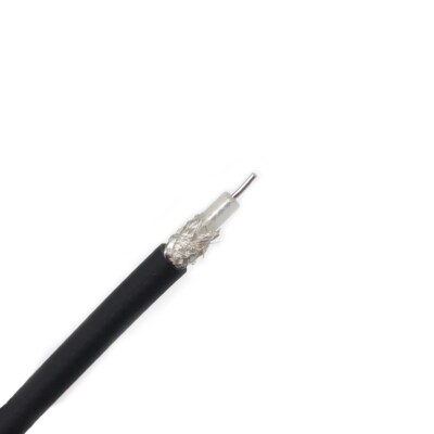 RG-223/U Coaxial Cable, Double Shield, 0.212'' Black PVC Jacket, 4 ft Length