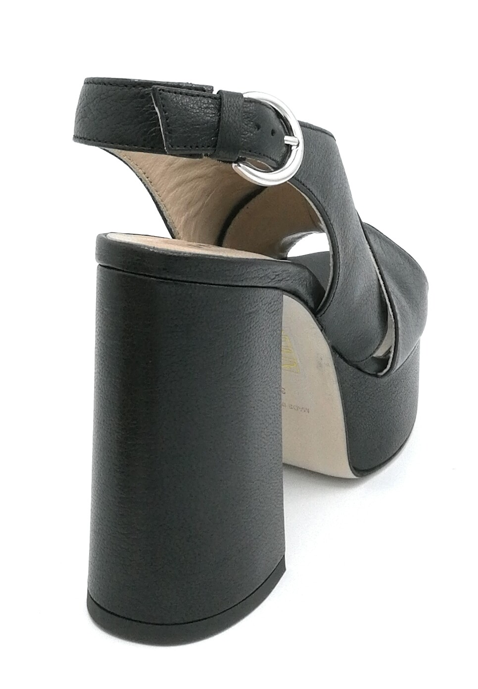 sandale talon moutarde