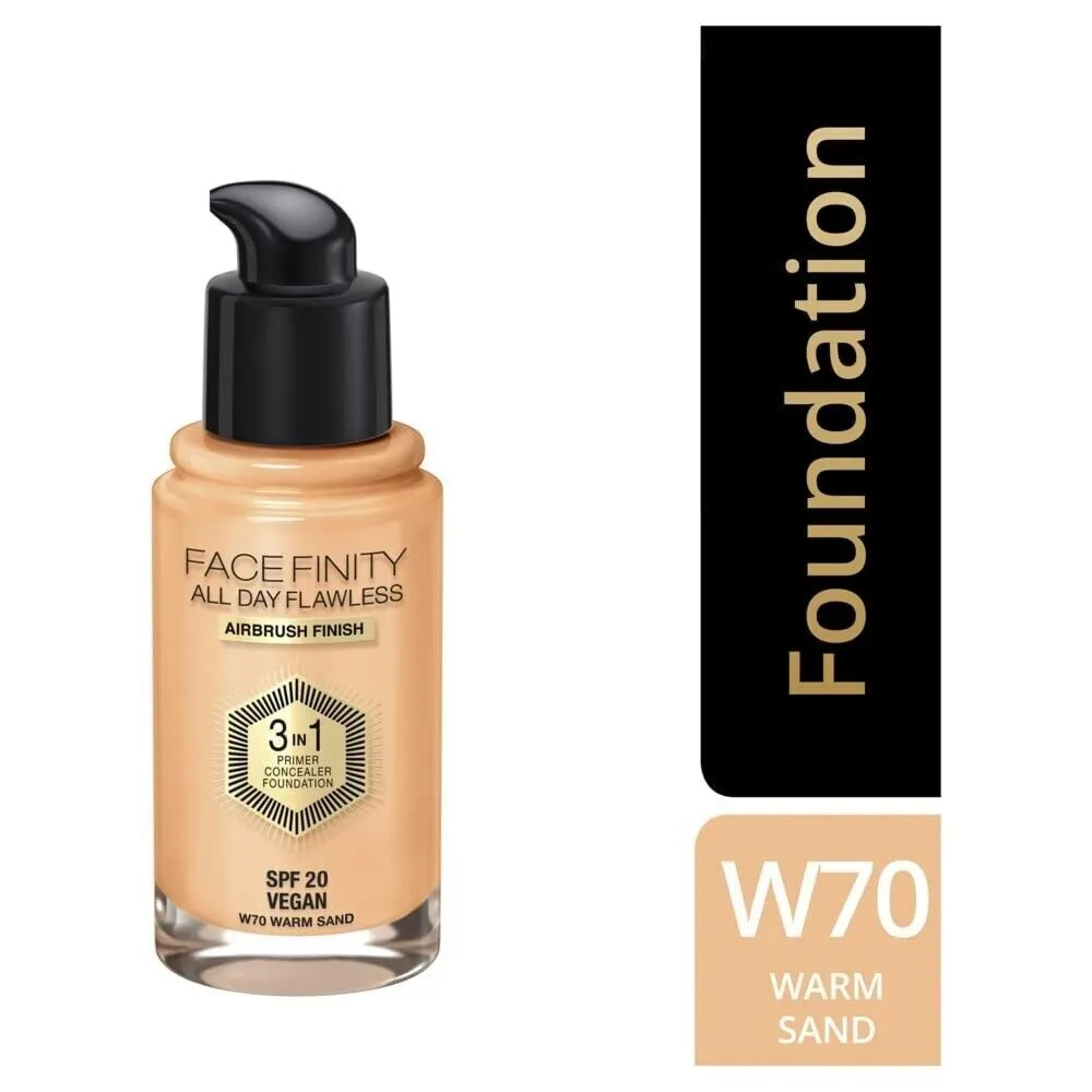 Max Factor Facefinity All Day Flawless 3 In 1 Foundation Shade 70 Warm Sand  30ml | eBay