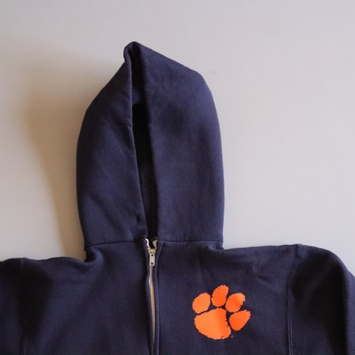 Vtg Hoodie Youth Large Russell Athletic Jacket Sweatshirt Clemson Tigers USA Zip - Picture 3 of 4