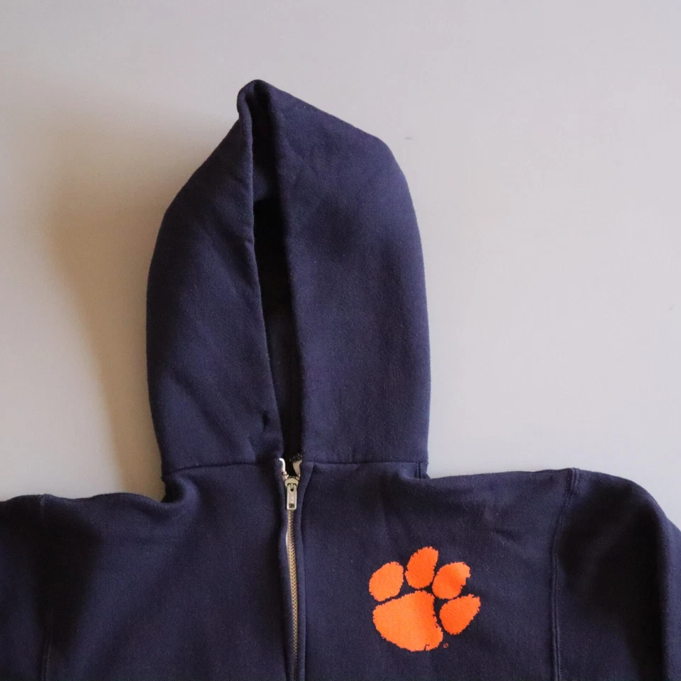 De Colección Sudadera con Capucha Juvenil Grande Russell Chaqueta Atlética Sudadera Clemson Tigers EE. UU. Cremallera Foto 3 de 4