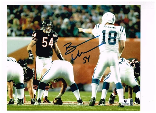BRIAN URLACHER CHICAGO BEARS hand signed 8x10 SUPERBOWL XLI photo W/COA