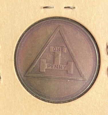 Masonic Coin Token Vintage Triangle One Penny Rare HTWSSTKS | eBay