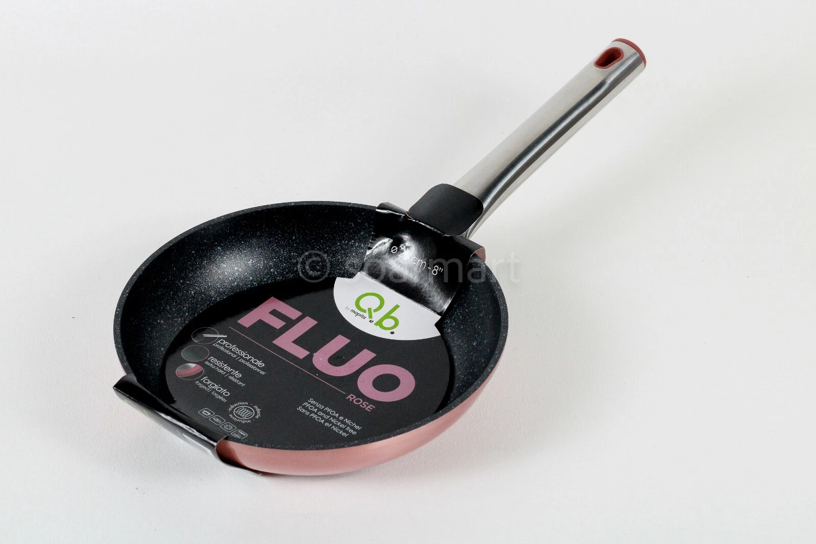 Q.b. Fluo Frying Pan Forged Aluminium 8" (20cm ) Speckled Black / Pink