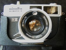 Minolta Hi Matic E Rangefinder with Minolta 40mm 1.7 Lens UNTESTED