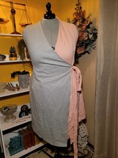 Society+ Wrap Plus Size Dress Pink Gray