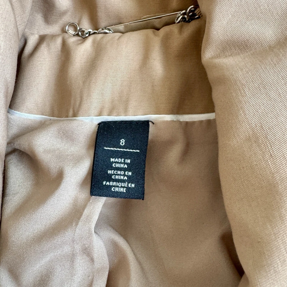 Chaqueta para mujer WHBM White House Black Market beige desnudo cremallera peplum talla 8 Foto 4 de 4