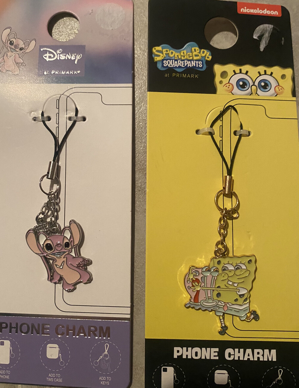 NEW ANGEL PHONE CHARM And SpongeBob Charm eBay