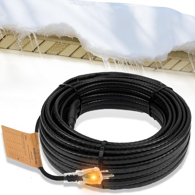 MAXKOSKO Roof Heat Cable for roof and gutters Snow Melting, deicing Cable kit...