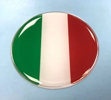 ITALIAN FLAG Sticker/Decal - 50mm DIAMETER WITH HIGH GLOSS DOMED GEL - ITALY