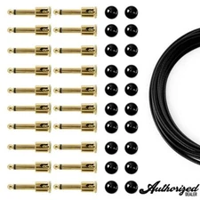 George L's .155 Solderless Pedalboard Effects Cable Unplated Black Kit |20/20/20