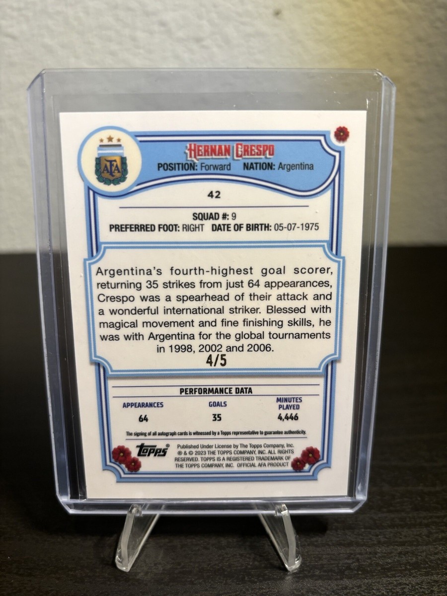 2023 Topps Argentina Fileteado Hernan Crespo Auto Red Tango