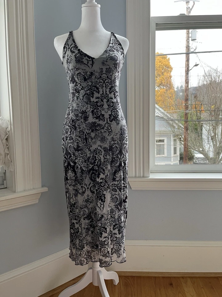 Vestido ajustado ceñido al cuerpo de malla urbana negro blanco Weston Wear talla pequeña Anthropology Foto 2 de 4