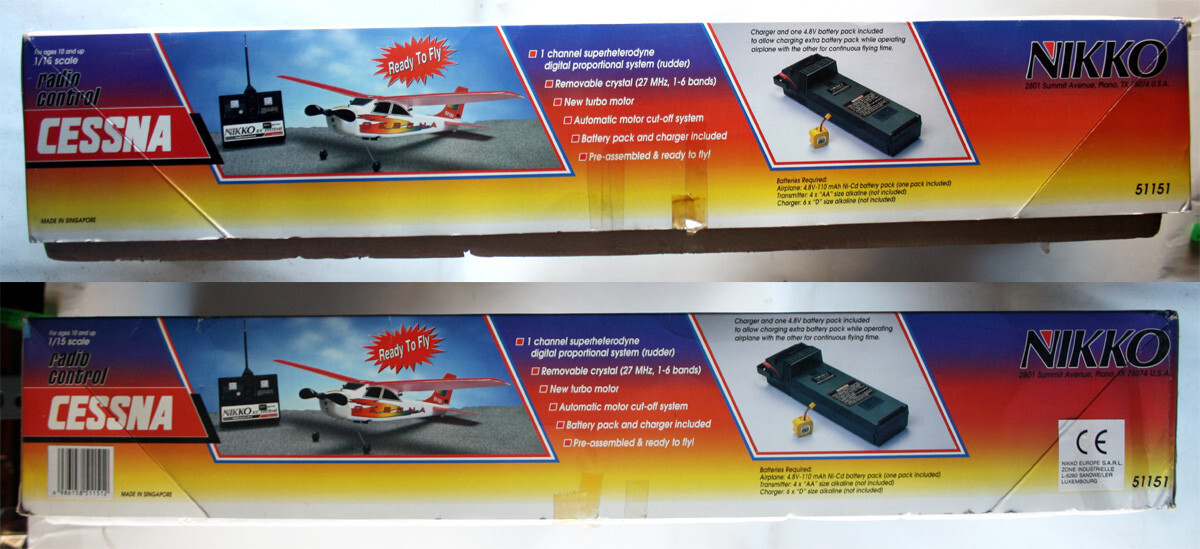 RARE VINTAGE 90'S NIKKO CESSNA RADIO CONTROL 1:15 PLANE SINGAPORE