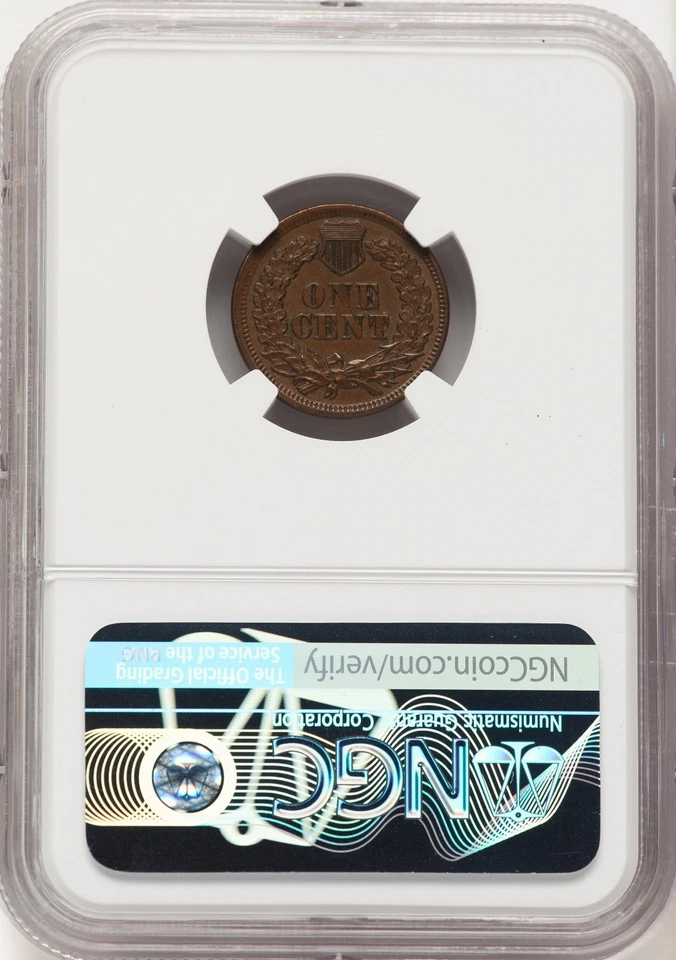 1869 1C BN Indian Cent NGC MS61 - Image 2 of 2