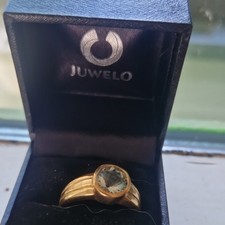 Juwelo Ring 375 Gelbgold Rio Grande-grüner A...