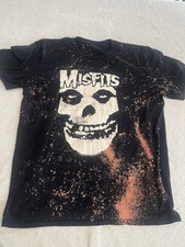 Misfits Skull Black T-Shirt Tie Dye/Bleach 2014 Size Medium 