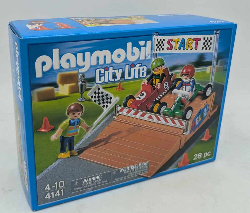 PLAYMOBIL 4141 KompaktSet Gokart-Rennen Seifenkisten Seiffenkistenrennen NEU - Bild 1 von 4