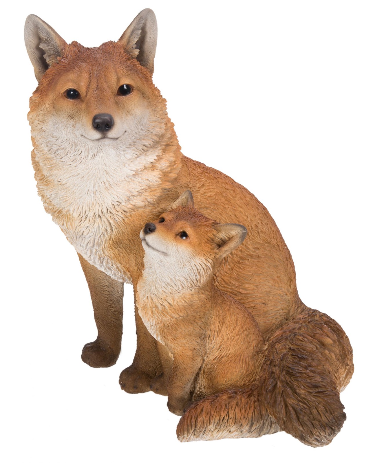 Mother Fox & Cub - Lifelike Garden Ornament - Indoor or Outdoor - Real Life NEW