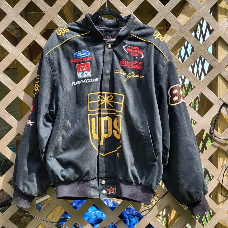 Chaqueta de carreras JH Designs Dale Jarrett #88 NASCAR UPS para hombre talla LG DE COLECCIÓN AÑOS 90 - Leer Foto 3 de 4