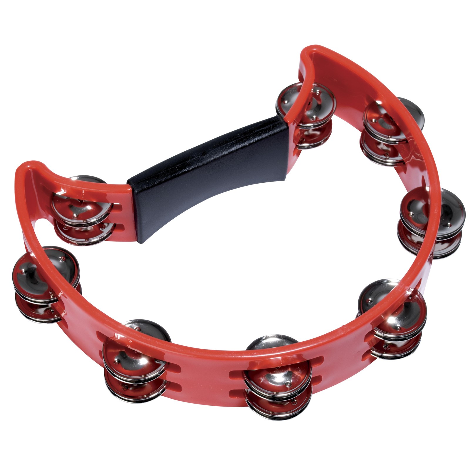 Fame Hand Tambourine Rot Doppelreihig Stahl-Schellen Halbmond Kunststoff Sound 2590₽