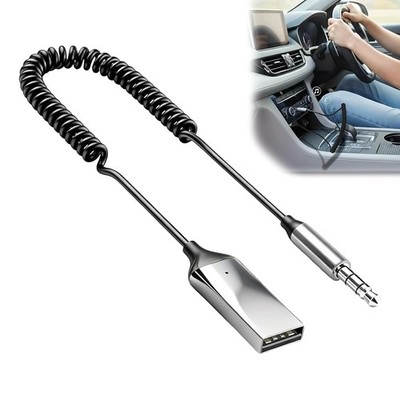 Bluetooth Aux Adapter für Auto, 5.3 Empfänger mit 3,5mm Klinke, USB... 
