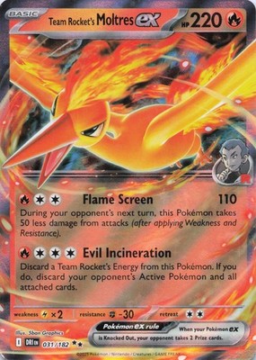 Team Rocket's Moltres ex Double Rare Holo 2025 SV10: Destined Rivals 031/182 NM