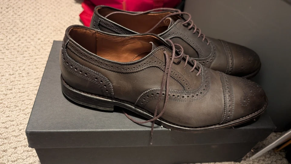 Zapatos Oxford Allen Edmonds Strand Puntera RARO Cuero Oliva 11.5 D Foto 4 de 4