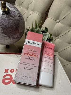 Purlisse Sheer Glow Strawberry Vitamin C Tinted Moisturizer  LIGHT-New, Unsealed