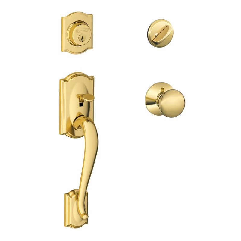 Schlage entry door lock set brass