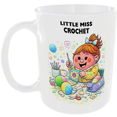 Little Miss Häkeltasse lustig Garn Haken Stricken Geschenk Tee Kaffeetasse Handarbeit  