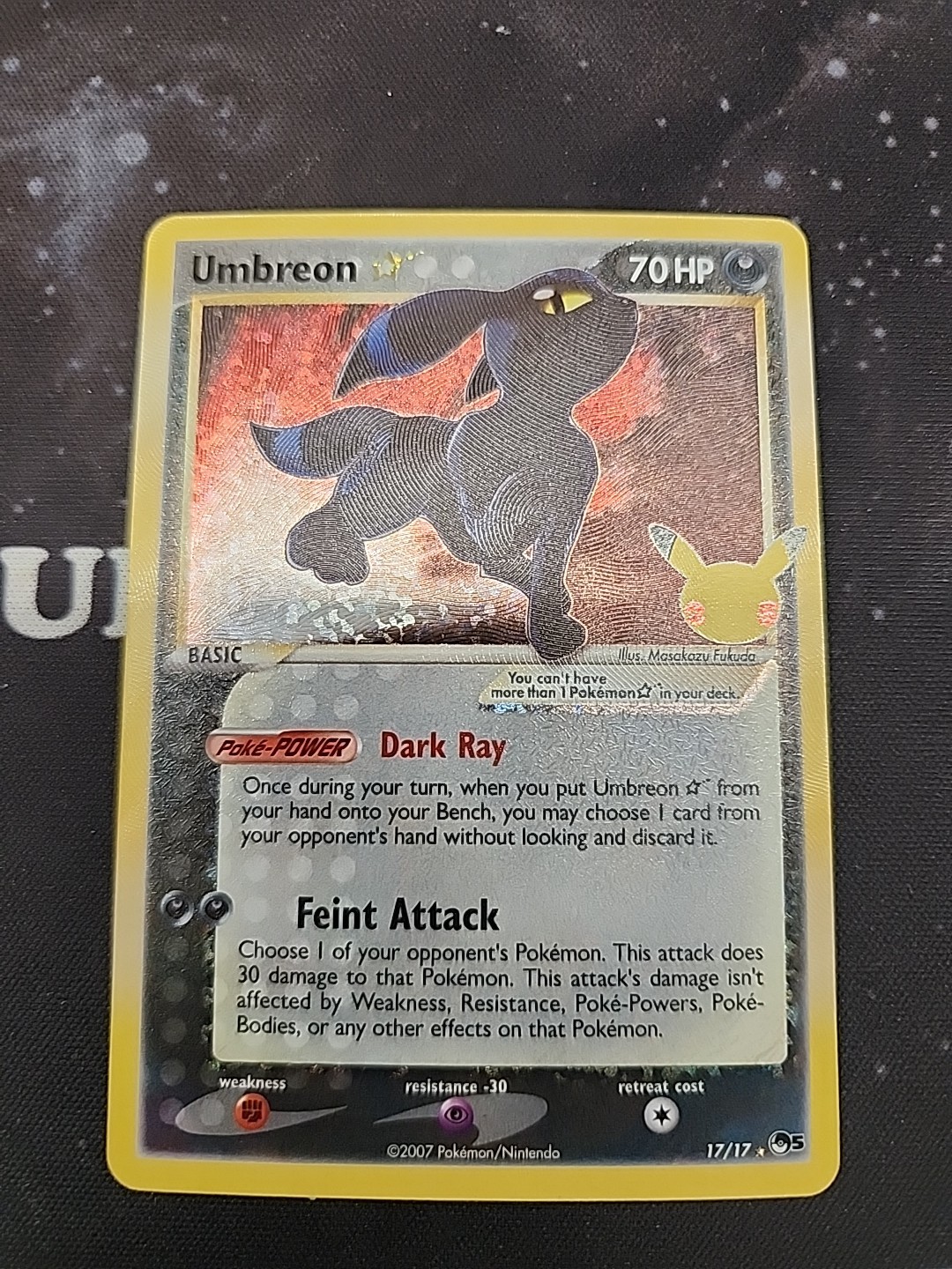 Pokémon Celebrations Classic Collection Umbreon Gold Star Stamped 17/17 NM