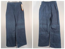 Vintage 70s Wide Leg Bell Bottom Elastic Waist NWT Indigo USA Jeans Talon 42 Zip