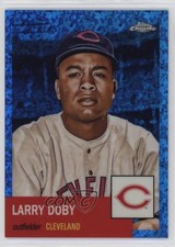 2022 Chrome Platinum Anniversary Blue Mini-Diamond Refractor Larry Doby HOF 0mm9