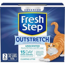 Unscented Clumping Cat Litter 32lb Long Lasting Odor Control Charcoal Freshness