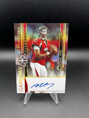2023 Panini Limited Michael Vick Auto Gameday Aesthetics Gold Spotlight 9/49