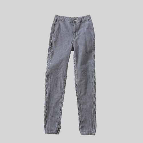 Free People Belle Gray Railroad Stripe Mid Rise Skinny Jeans Pants 26 - Bild 2 von 10