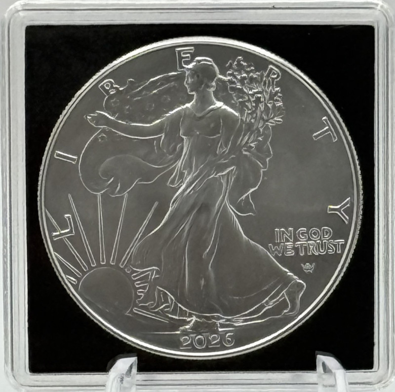 American Silver Eagle (2026) (W) 1 Troy Oz .999 Fine Silver in Coin Case 🔒🔥