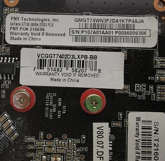 PNY Nvidia GT740 2GB DDR3 PCIE VIDEO CARD - VGA/HDMI/DVI VCGGT7402D3LXPB-BB - Image 2 of 2